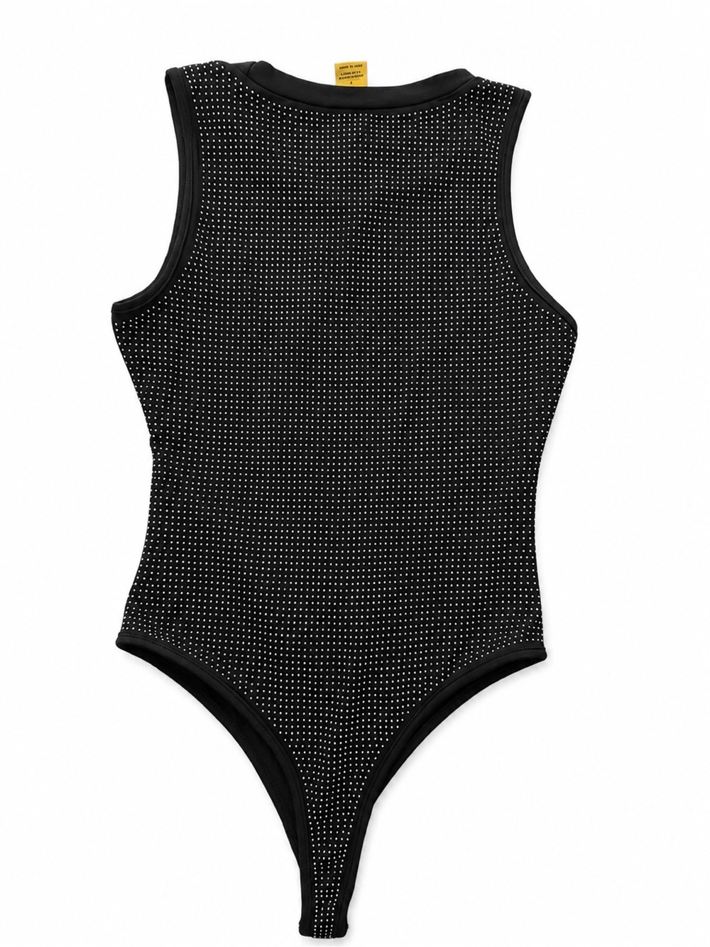 Daisy Black Rhinestone Sleeveless Bodysuit - Picture 2 of 4